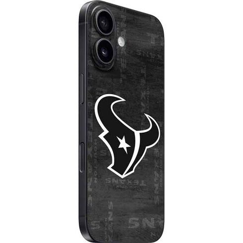NFL Houston Texans Black & White iPhone 16 Plus Skin