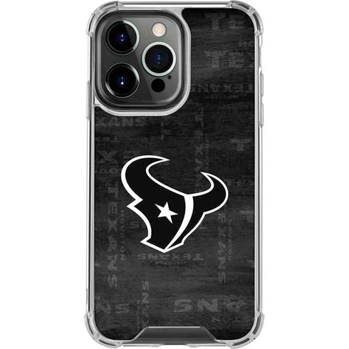 NFL Houston Texans Black & White iPhone 16 Pro Clear Case