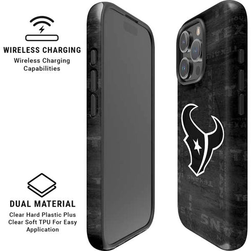 NFL Houston Texans Black & White iPhone 16 Pro Max Magsafe Impact Case