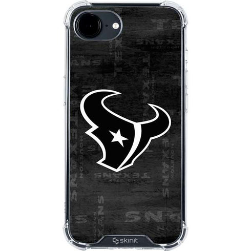 NFL Houston Texans Black & White iPhone 16e Clear Case