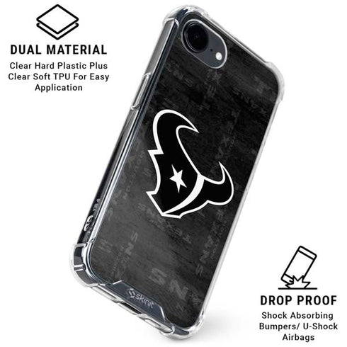 NFL Houston Texans Black & White iPhone 16e Clear Case