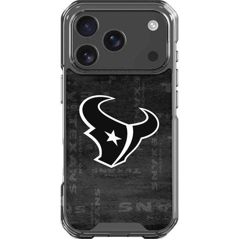 NFL Houston Texans Black & White iPhone 17 Pro Clear Case