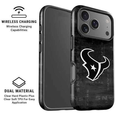 NFL Houston Texans Black & White iPhone 17 Pro Magsafe Impact Case