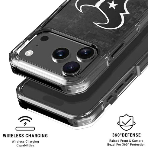 NFL Houston Texans Black & White iPhone 18 Pro Clear Case