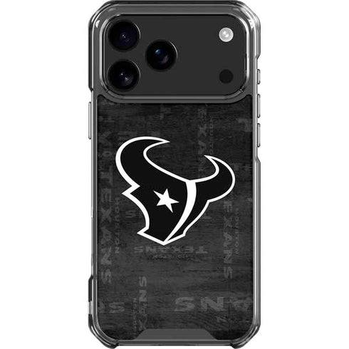 NFL Houston Texans Black & White iPhone 18 Pro Max Clear Case