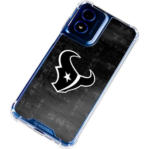 NFL Houston Texans Black & White Moto G 5G (2024) Clear Case