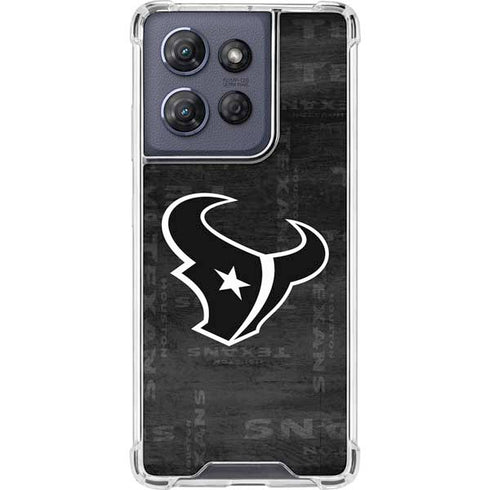 NFL Houston Texans Black & White Moto G Play 5G (2025) Clear Case