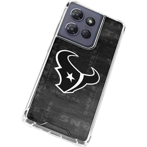 NFL Houston Texans Black & White Moto G Play 5G (2025) Clear Case