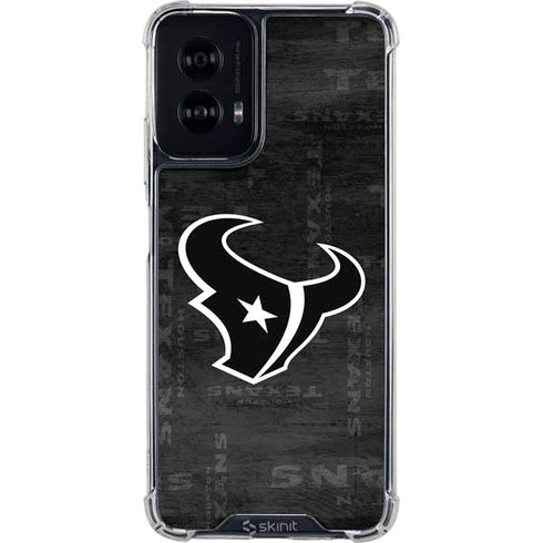 NFL Houston Texans Black & White Moto G Power 5G (2024) Clear Case