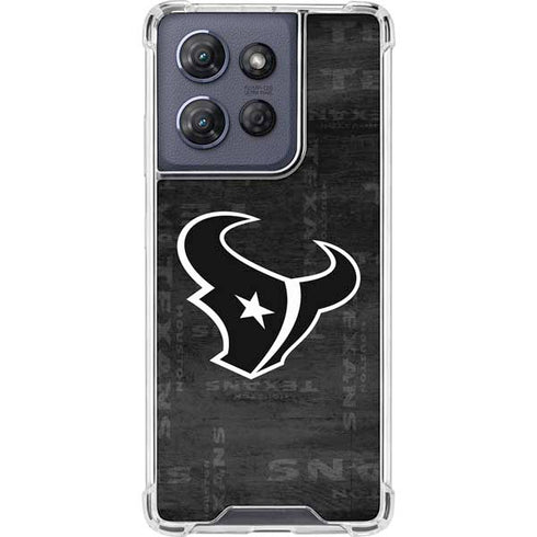 NFL Houston Texans Black & White Moto G Stylus 5G (2025) Clear Case