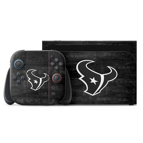 NFL Houston Texans Black & White Nintendo Skins