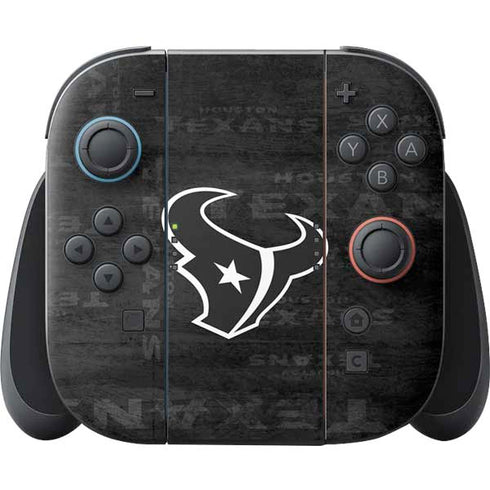NFL Houston Texans Black & White Nintendo Switch 2 (2025) Joy-Con Controller Skin