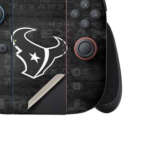 NFL Houston Texans Black & White Nintendo Switch 2 (2025) Joy-Con Controller Skin
