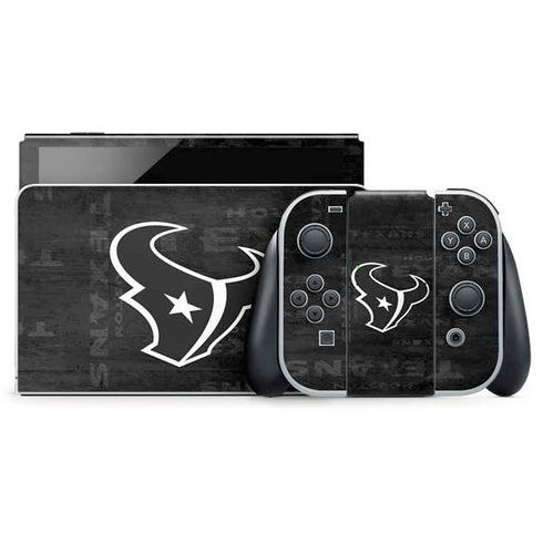 NFL Houston Texans Black & White Nintendo Skins