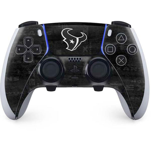 NFL Houston Texans Black & White PS5 DualSense Edge Pro Controller Skin