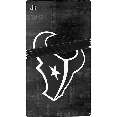 NFL Houston Texans Black & White PS5 Pro Disk Bundle Skin