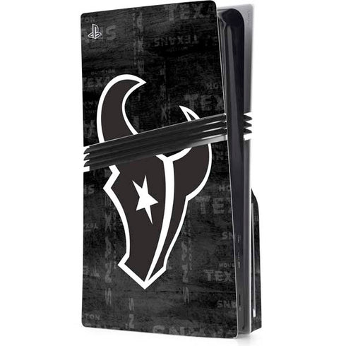 NFL Houston Texans Black & White PS5 Pro Disk Console Skin