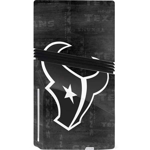 NFL Houston Texans Black & White PS5 Pro Disk Console Skin