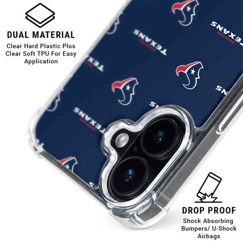 NFL Houston Texans Blitz Series iPhone 16 Plus Clear Case