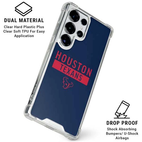 NFL Houston Texans Blue Performance Series Galaxy S25 Ultra Clear Case