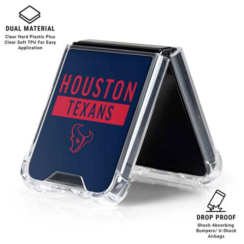 NFL Houston Texans Blue Performance Series Galaxy Z Flip6 Clear Case