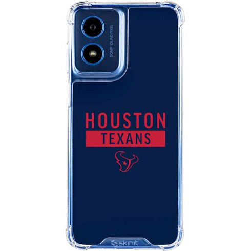 NFL Houston Texans Blue Performance Series Moto G Play 4G (2024) Clear Case