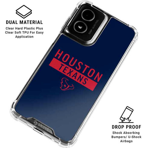 NFL Houston Texans Blue Performance Series Moto G Power 5G (2024) Clear Case