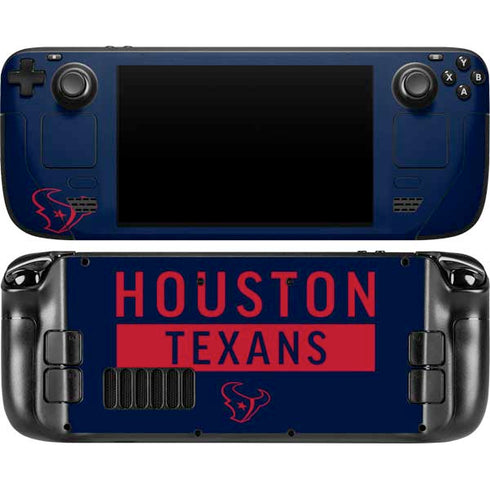 NFL Houston Texans Blue Performance Series Steam Deck Handheld Gaming Computer OLED Skin