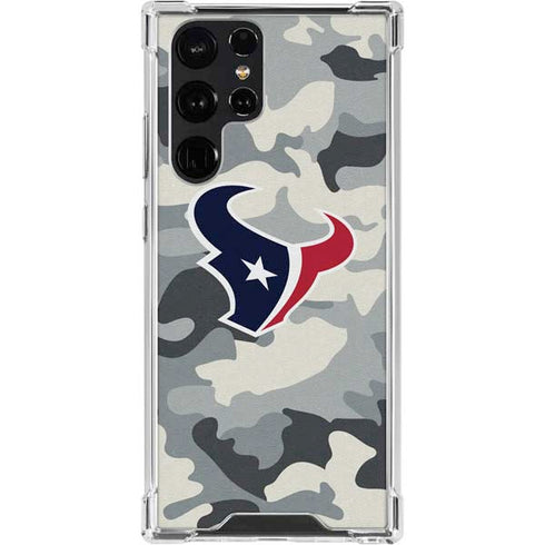 NFL Houston Texans Camo Galaxy S23 Ultra Clear Case