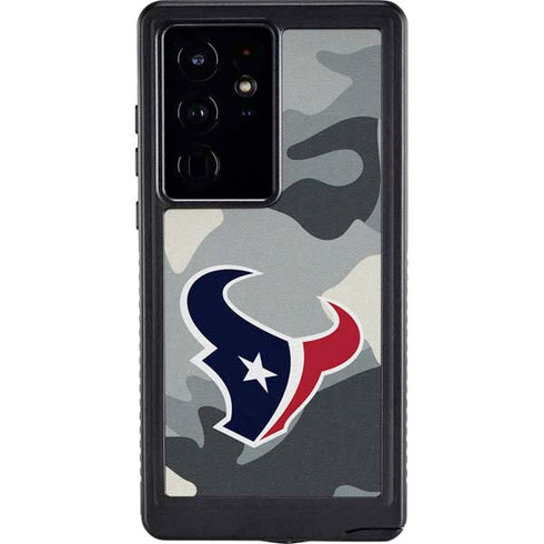NFL Houston Texans Camo Galaxy S24 Ultra Waterproof Case