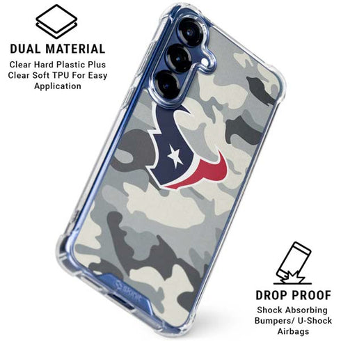 NFL Houston Texans Camo Galaxy S25 Plus Clear Case