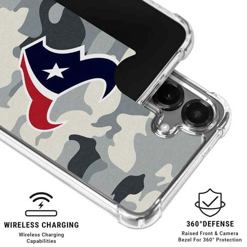 NFL Houston Texans Camo Galaxy S26 Plus Clear Case