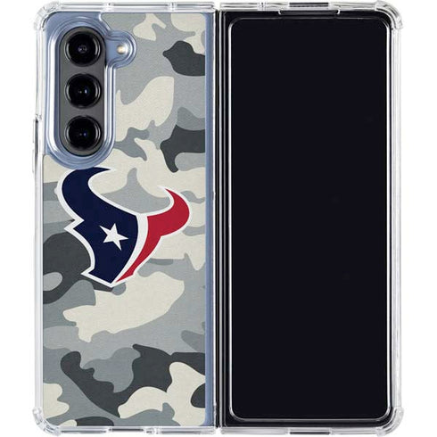 NFL Houston Texans Camo Galaxy Z Fold5 5G Clear Case
