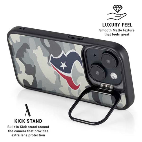 NFL Houston Texans Camo iPhone 15 Kickstand Case