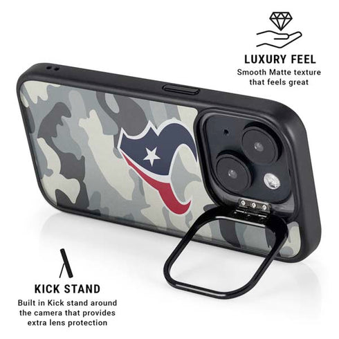 NFL Houston Texans Camo iPhone 15 Plus Kickstand Case