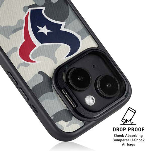 NFL Houston Texans Camo iPhone 15 Plus Kickstand Case