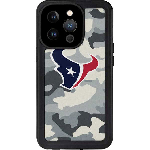 NFL Houston Texans Camo iPhone 15 Pro Waterproof Case