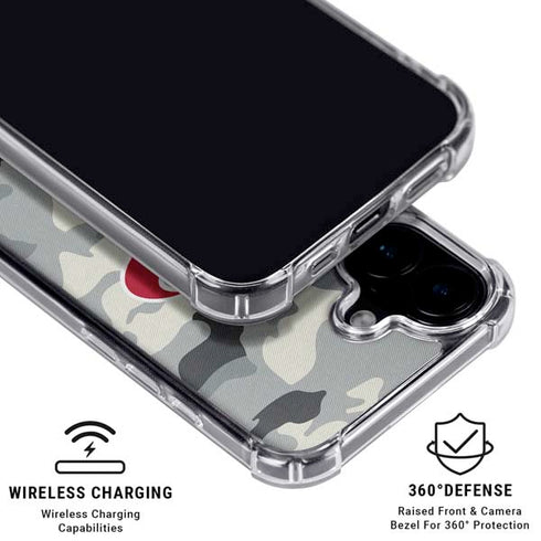 NFL Houston Texans Camo iPhone 16 Plus Clear Case