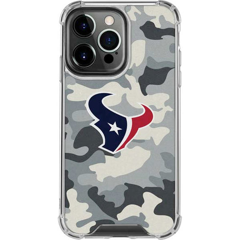 NFL Houston Texans Camo iPhone 16 Pro Clear Case