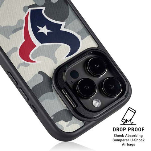 NFL Houston Texans Camo iPhone 16 Pro Max Kickstand Case