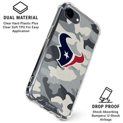NFL Houston Texans Camo iPhone 16e Clear Case