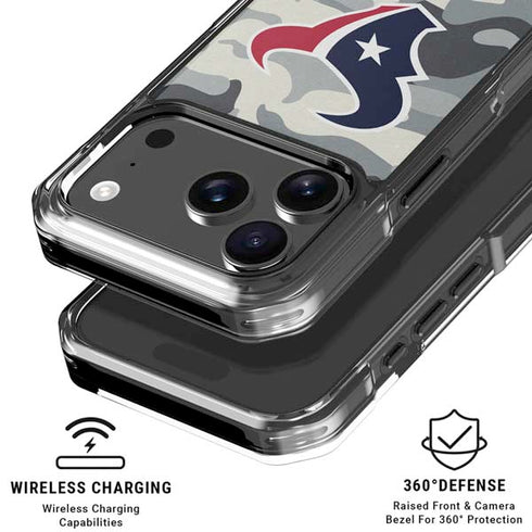 NFL Houston Texans Camo iPhone 18 Pro Clear Case