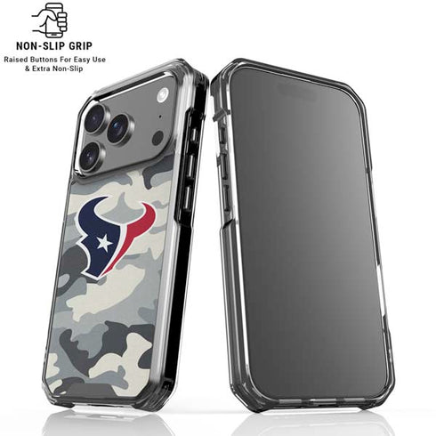 NFL Houston Texans Camo iPhone 18 Pro Clear Case