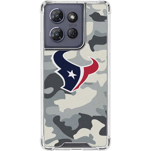 NFL Houston Texans Camo Moto G 5G (2025) Clear Case