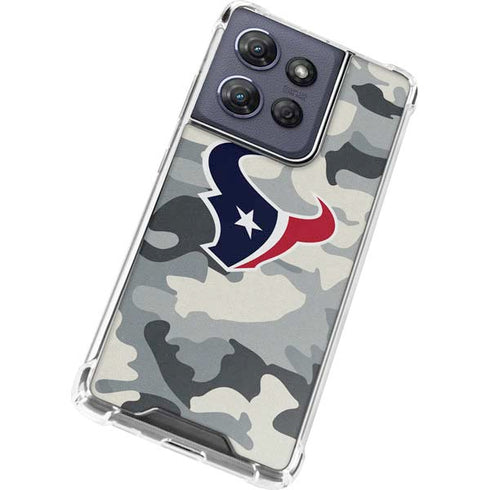 NFL Houston Texans Camo Moto G 5G (2025) Clear Case