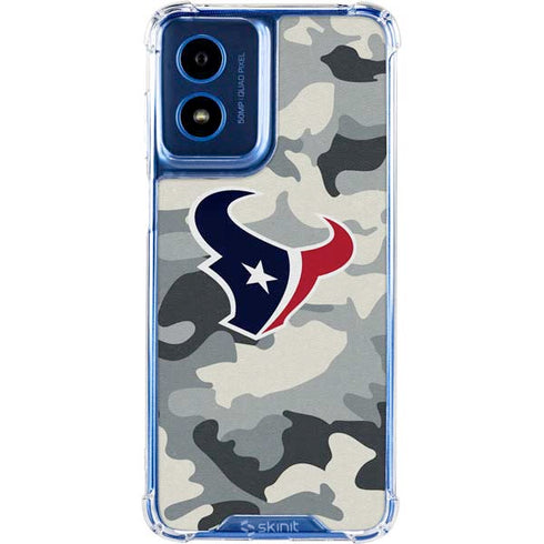 NFL Houston Texans Camo Moto G 5G (2024) Clear Case