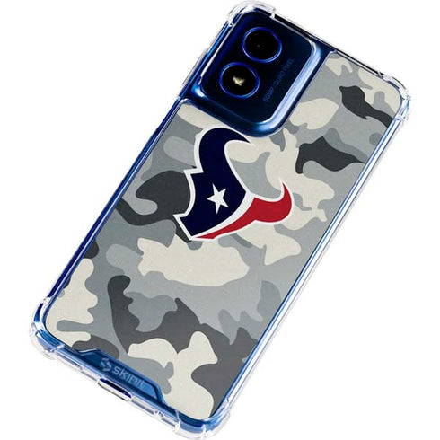 NFL Houston Texans Camo Moto G 5G (2024) Clear Case