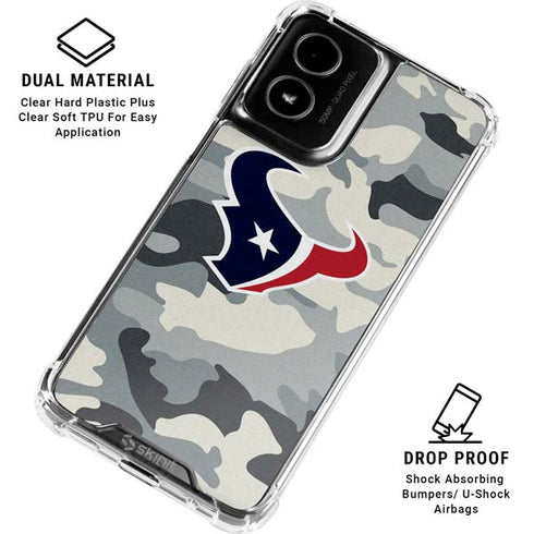 NFL Houston Texans Camo Moto G Power 5G (2024) Clear Case