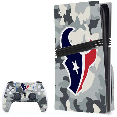 NFL Houston Texans Camo PS5 Pro Disk Bundle Skin