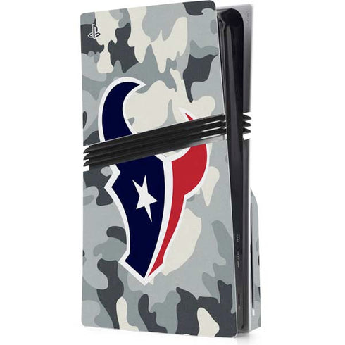 NFL Houston Texans Camo PS5 Pro Disk Console Skin
